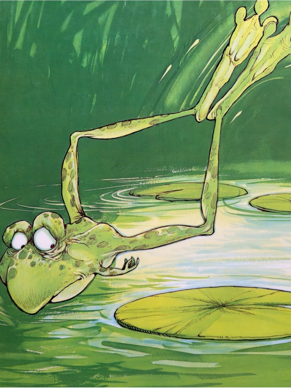 1970’s Vintage Poster Frog “Just About The Time You Think”, Humor Laminated - Picture 3 of 4